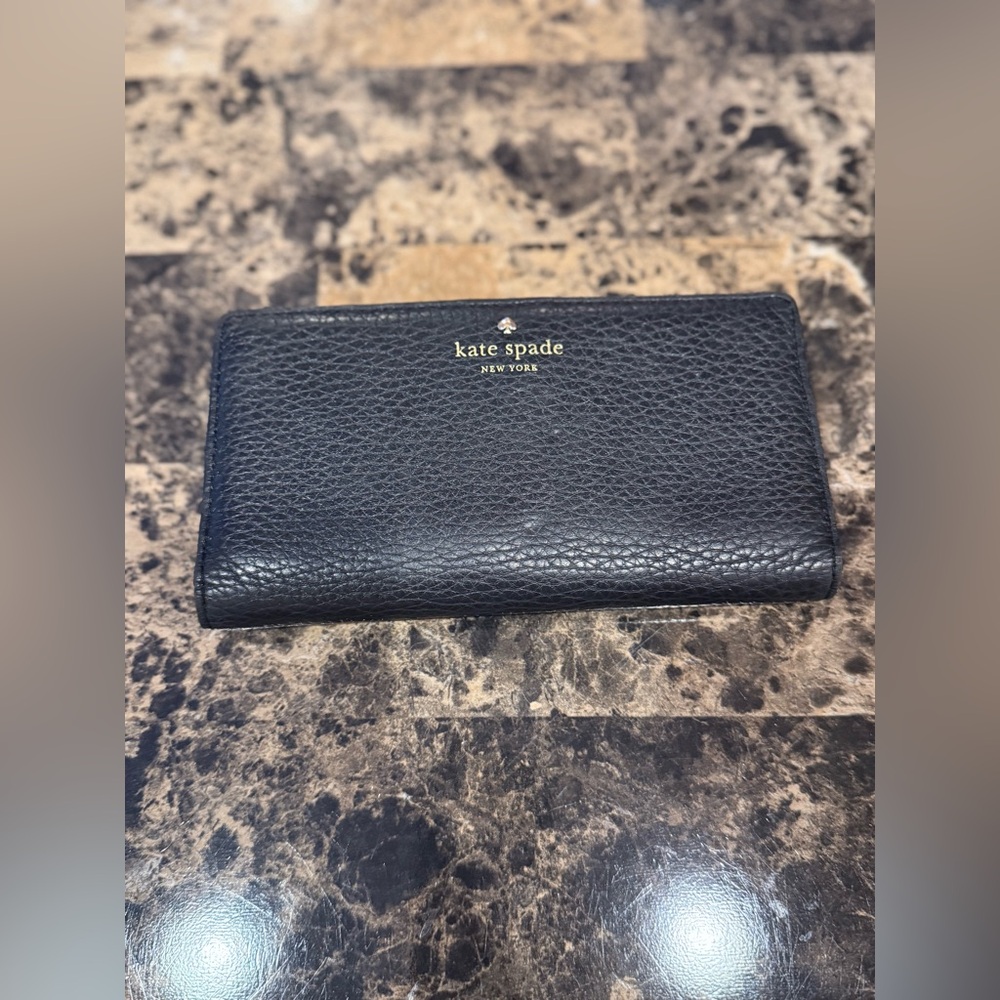 Kate Spade Staci Slim Bifold Wallet in Black Pebbled Leather - Picture 13 of 13